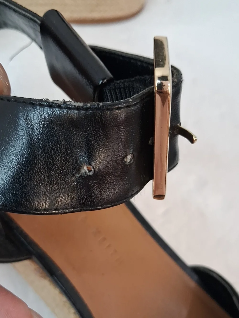 Charles & Keith Black Espadrille Wedge Ankle Strap Sandals Size 35/4